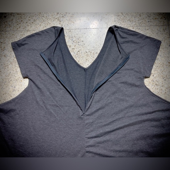 Trendy “Harem” Style Baggy Medium Grey Short Sleeve Zip Back jumpsuit - Picture 6 of 7